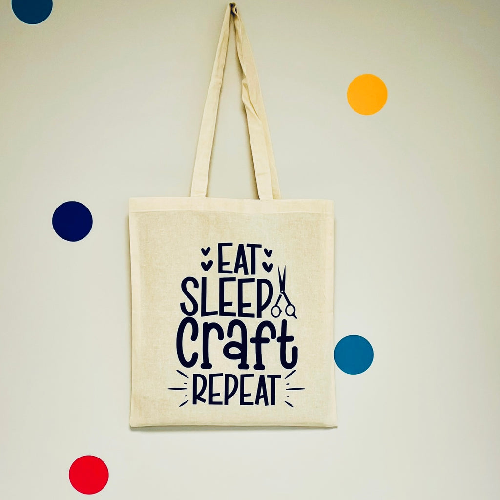 Eat Sleep Craft Repeat Tote Bag