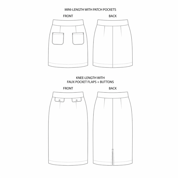 Ramona Skirt Sewing Pattern Illustration – Tilly and the Buttons