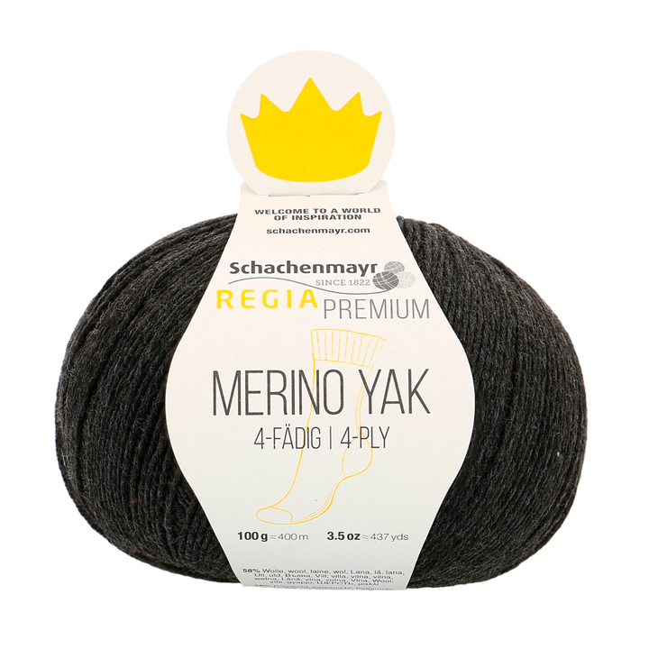 Anthracite Mix Marino Yak Yarn 100g