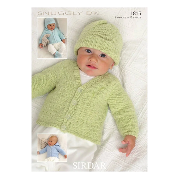 Baby Cardigan and Accessories in Snuggly DK - Sirdar Knitting Pattern - 1815