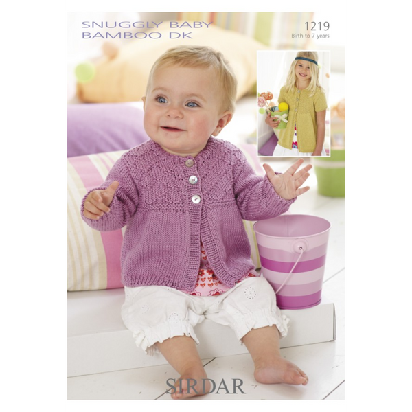 Baby Cardigans in Snuggly Bamboo DK - Sirdar Knitting Pattern - 1219