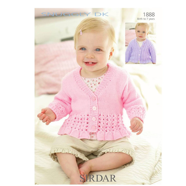 Baby Cardigans in Snuggly DK - Sirdar Knitting Pattern - 1888