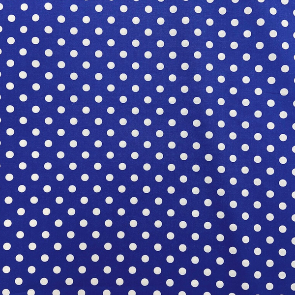 Blue And White Polkadot Cotton Poplin