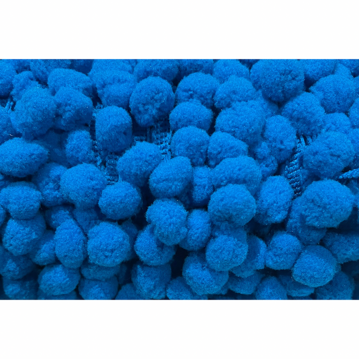 Blue Pom Pom Trim