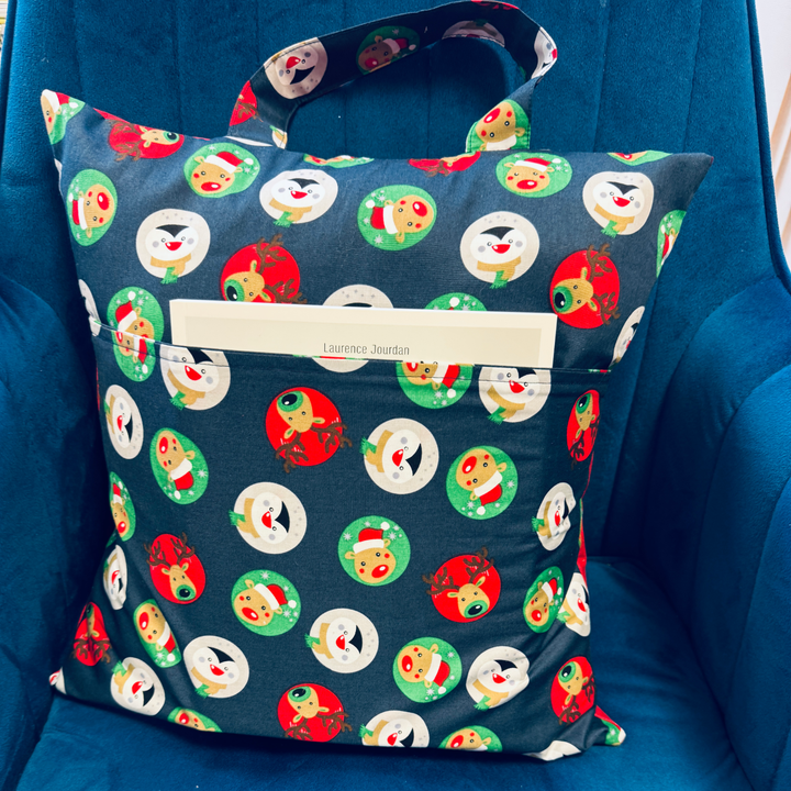 Christmas Penguin Reindeer Cotton Christmas Book Cushion