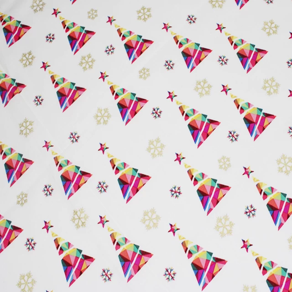 Cream Rainbow Christmas Tree Metallic Cotton