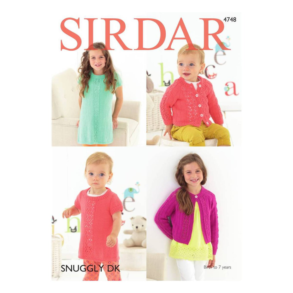 Dress and Cardigans in Snuggly DK - Sirdar Knitting Pattern - 4748