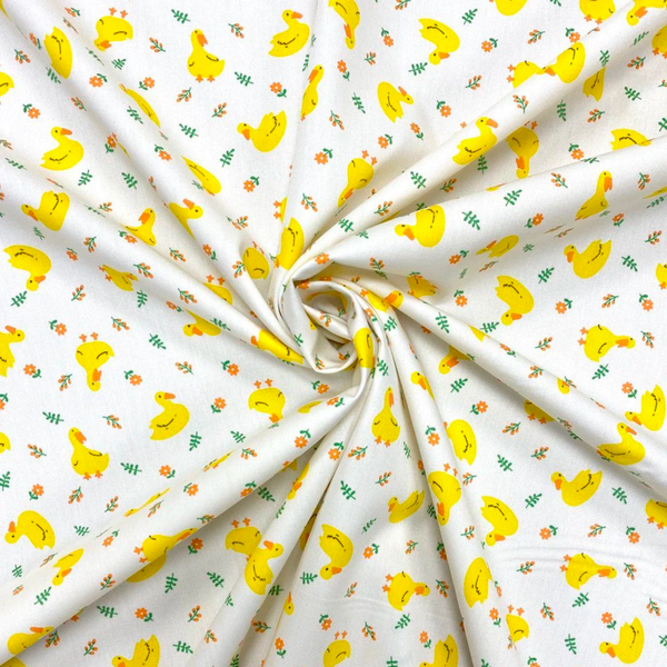 Ivory Duck Cotton Poplin Fabric