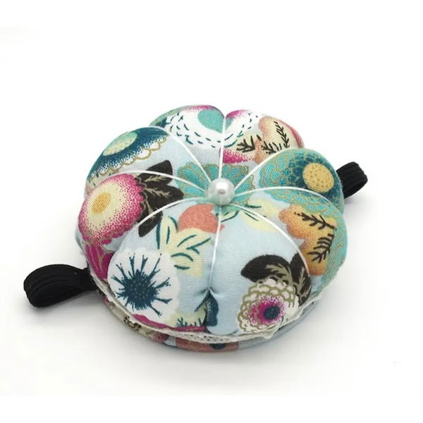 Teal Floral Wrist Pin Cushion