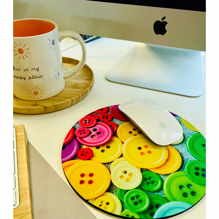 Novelty Button Mouse Mat