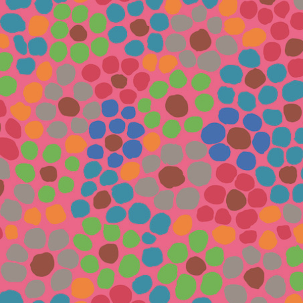 Kaffe Fassett Pink Multi Spot Cotton Fabric