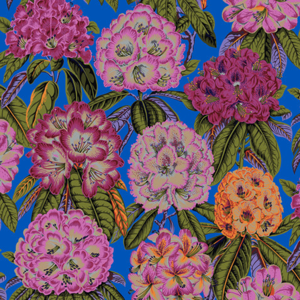 Kaffe Fassett Rhododendron Purple Blue Floral Cotton Fabric