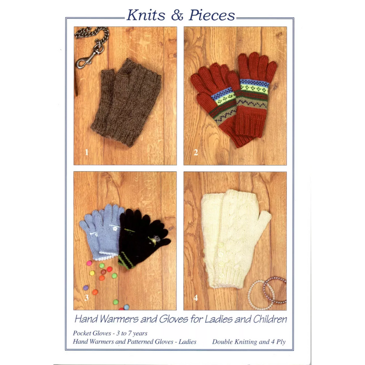 Knits and Pieces KP20 - Hand Warmers & Gloves Women & Children DK Knitting Pattern