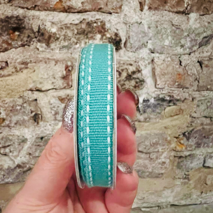 Light Teal Stitched Ribbon