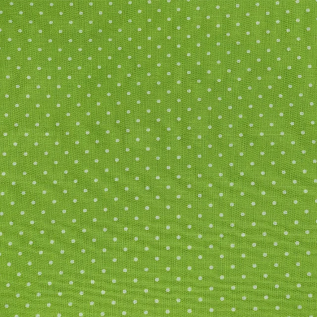 Mini Lime Green and White Polkadot Cotton Fabric