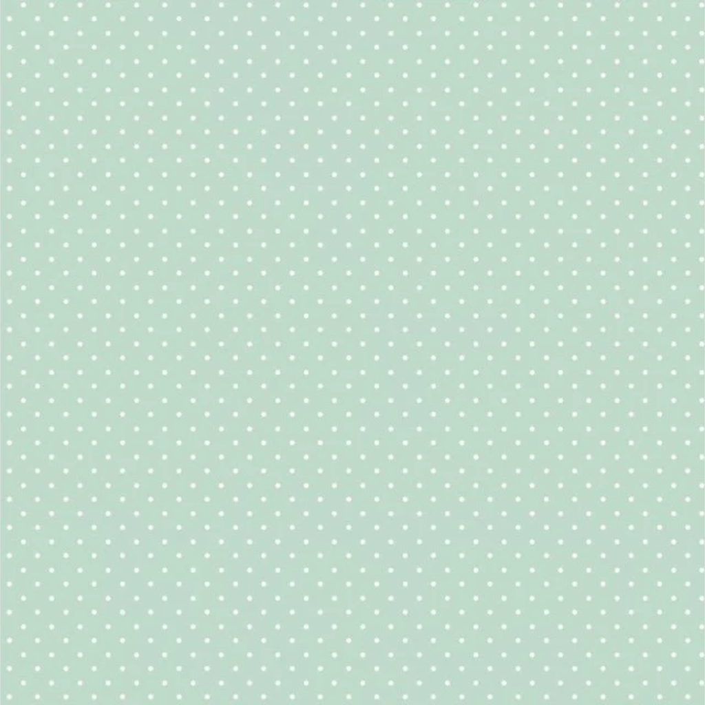 Mini Mint Green and White Polkadot Cotton Fabric