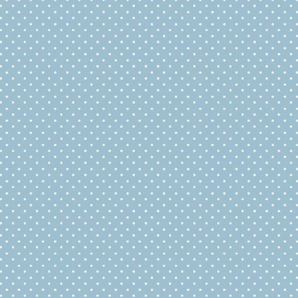 Mini Sky Blue and White Polkadot Cotton Fabric