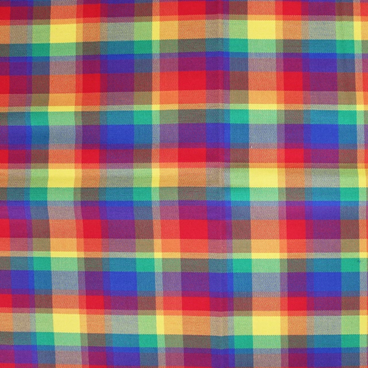 Multi-coloured Tartan Polyviscose Fabric