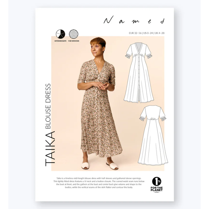 Named Taika Blouse Dress Sewing Pattern