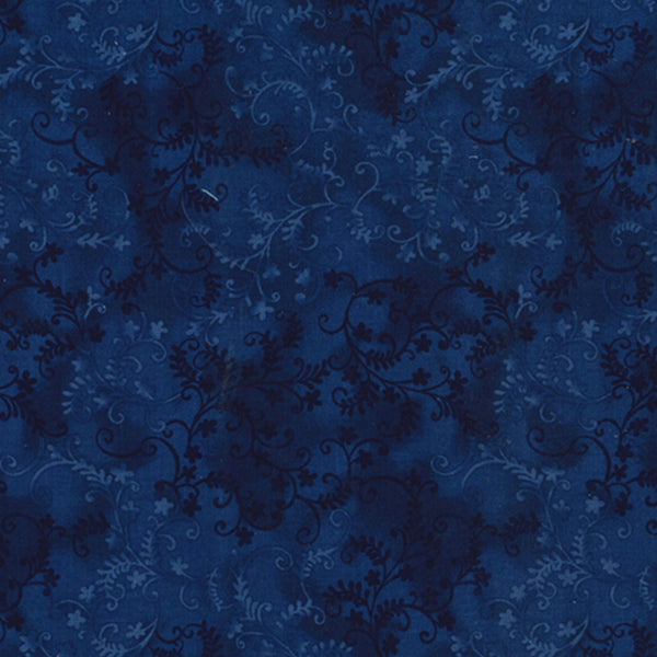 Navy Vine Cotton Fabric