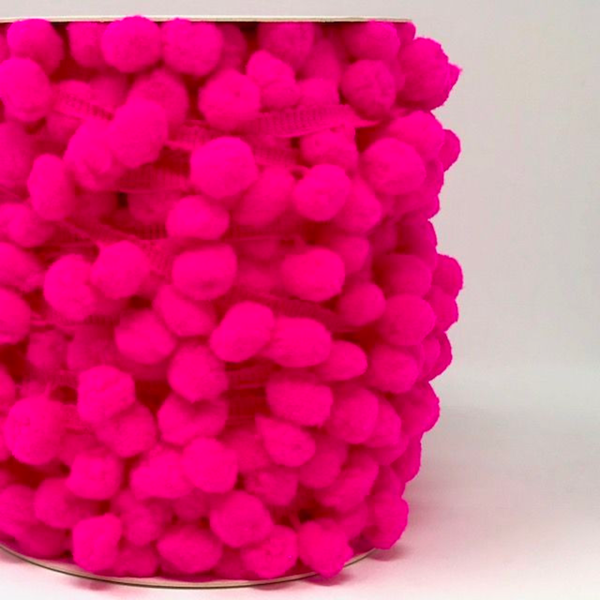 Neon Pink Pom Pom Trim