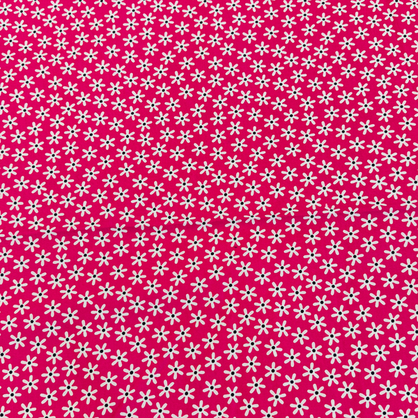 Pink and White Floral Cotton Poplin