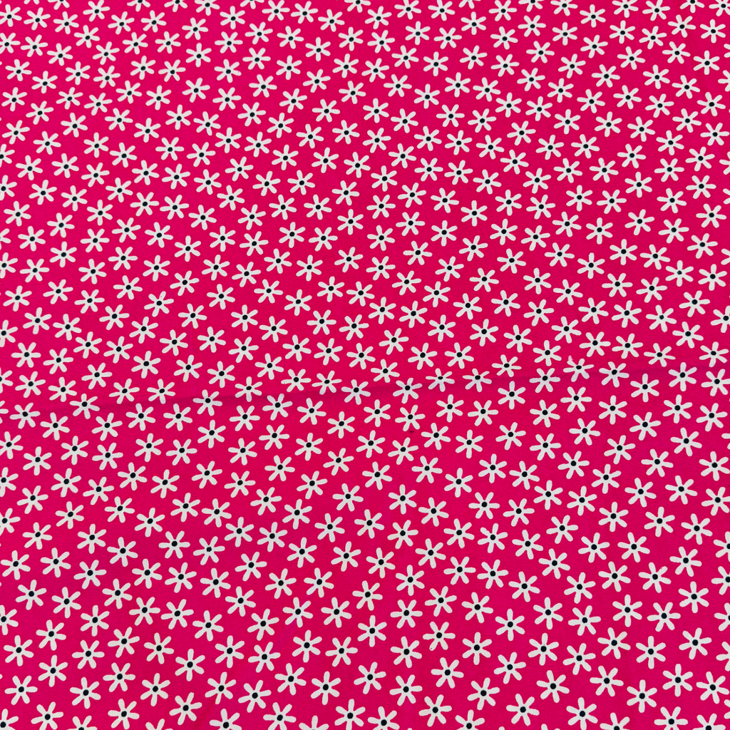 Pink and White Floral Cotton Poplin