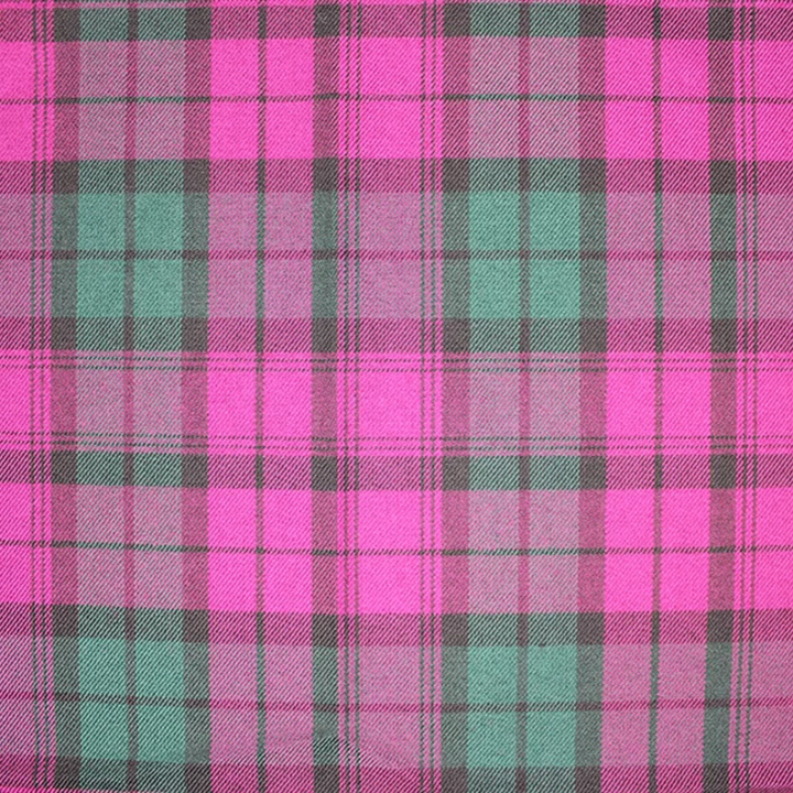 Pink and Green Tartan Polyviscose Fabric