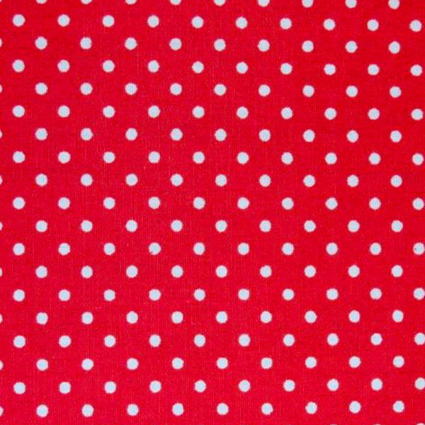 Red And White Polkadot Cotton Poplin