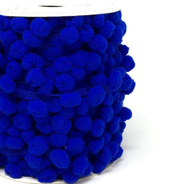 Royal Blue Pom Pom Trim