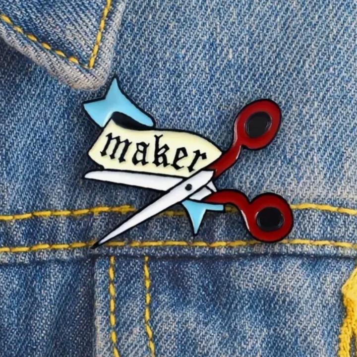 Scissor Enamel Pin Badge