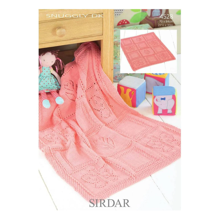 Sirdar Baby Blanket Snuggly 4Ply Knitting Pattern 4528