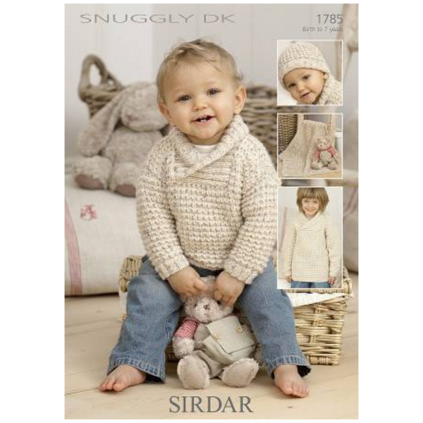 Sirdar Baby Sweater, Blanket & Hat Snuggly DK Knitting Pattern 1785