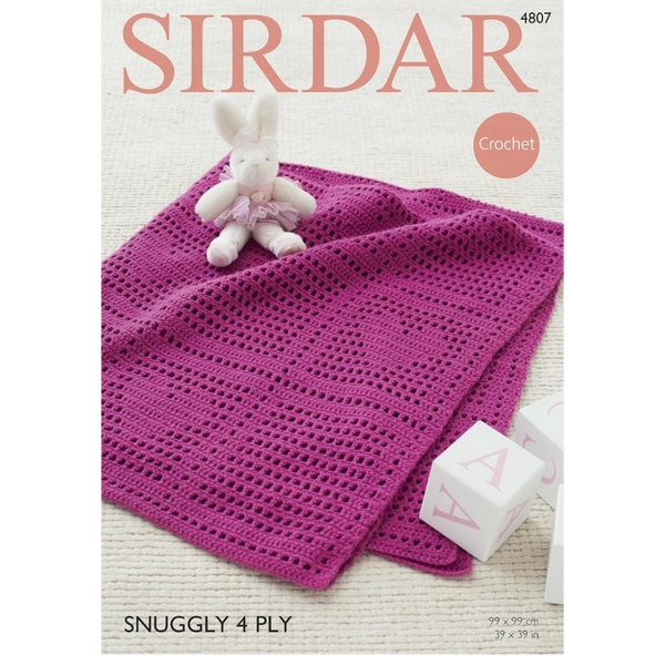 Sirdar Heart Baby Blanket Snuggly 4Ply Crochet Knitting Pattern 4807