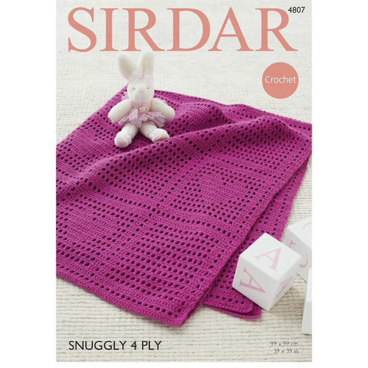 Sirdar Heart Baby Blanket Snuggly 4Ply Crochet Knitting Pattern 4807