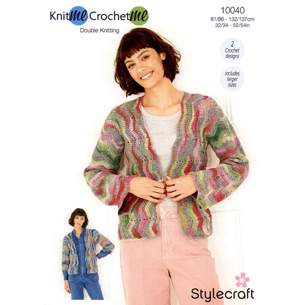 Stylecraft Knit Me Crochet Me Cardigans - DK Knitting Pattern 10040