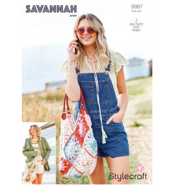 Stylecraft Savannah Aran Bag Knitting Pattern 9987