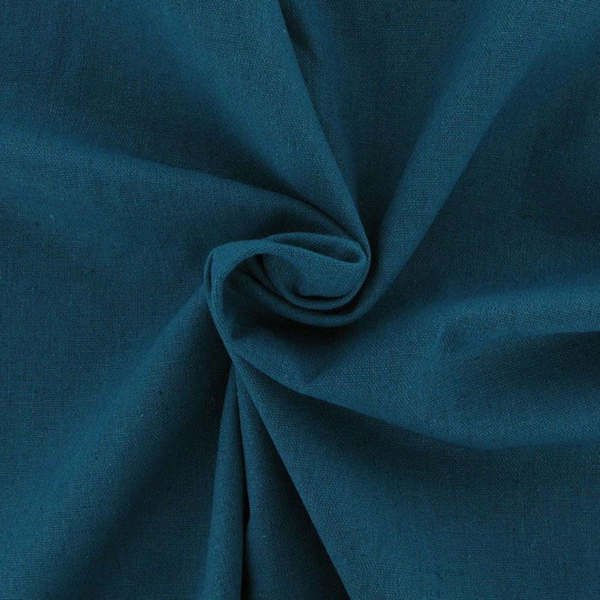 Teal Linen Cotton Mix Fabric