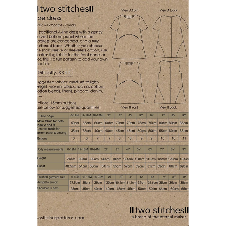 Kids Zoe Dress Sewing Pattern