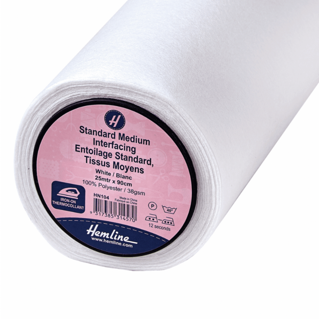 White Standard Medium Iron-on Interfacing - 90CM