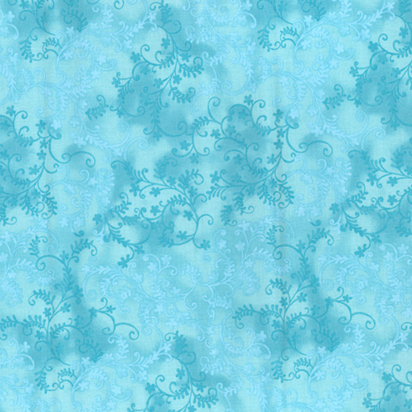 Aqua Vine Cotton Fabric