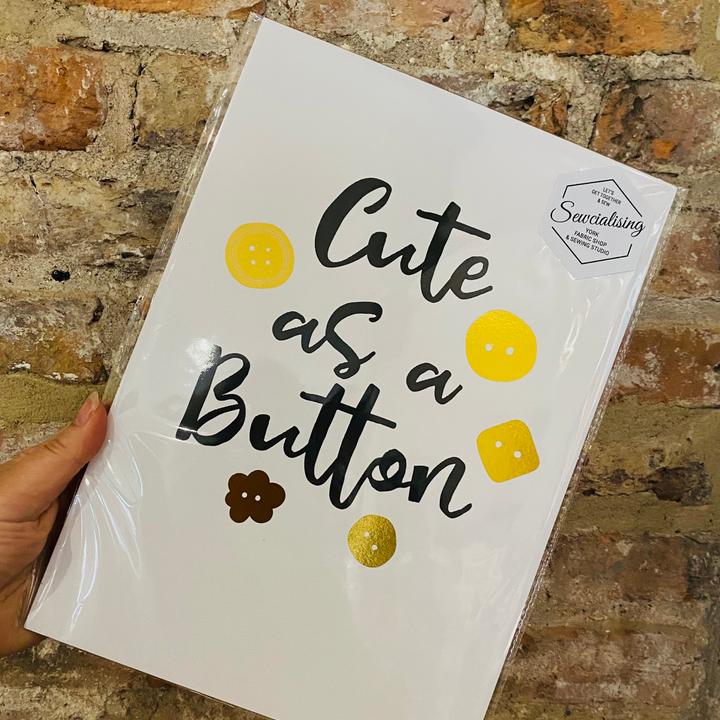 Cute as a Button Sewing Print