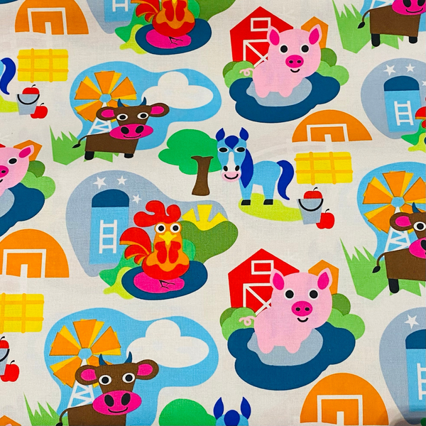 Farm Animal Cotton Fabric