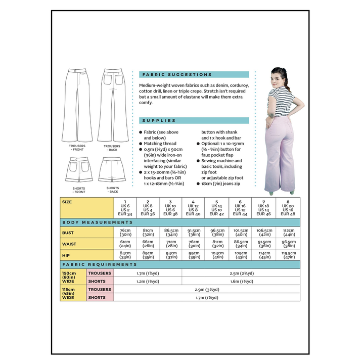 Trouser Sewing Pattern - Tilly and the Buttons