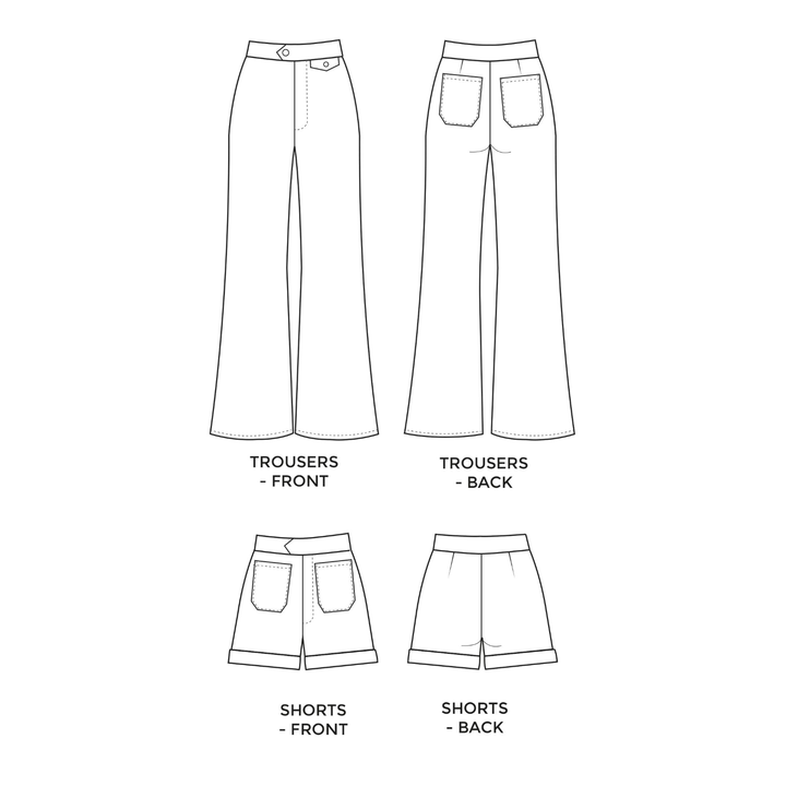 Jessa Trousers and Shorts Sewing Pattern - Tilly and the Buttons