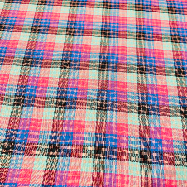 Pink Tartan Brushed Cotton Fabric