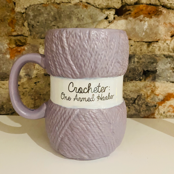 Crocheter: One Armed Hooker Purple Novelty Mug