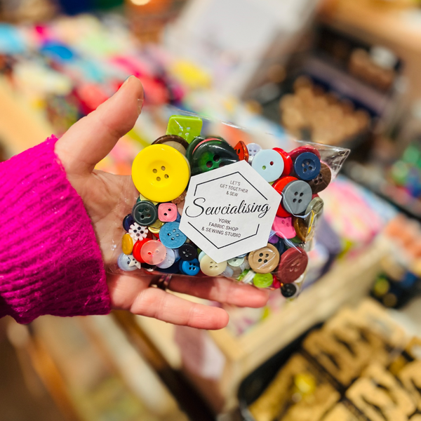 Mixed Bag of Coloured Buttons