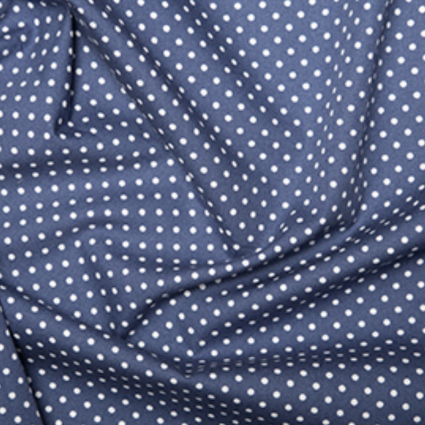 Mini Navy Polkadot Cotton Fabric